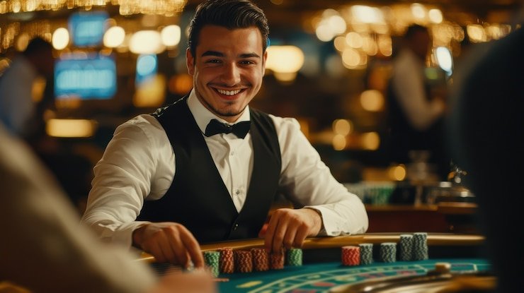 Antarmuka Blueprint Gaming di situs terbaik menampilkan pilihan permainan dan kontrol taruhan